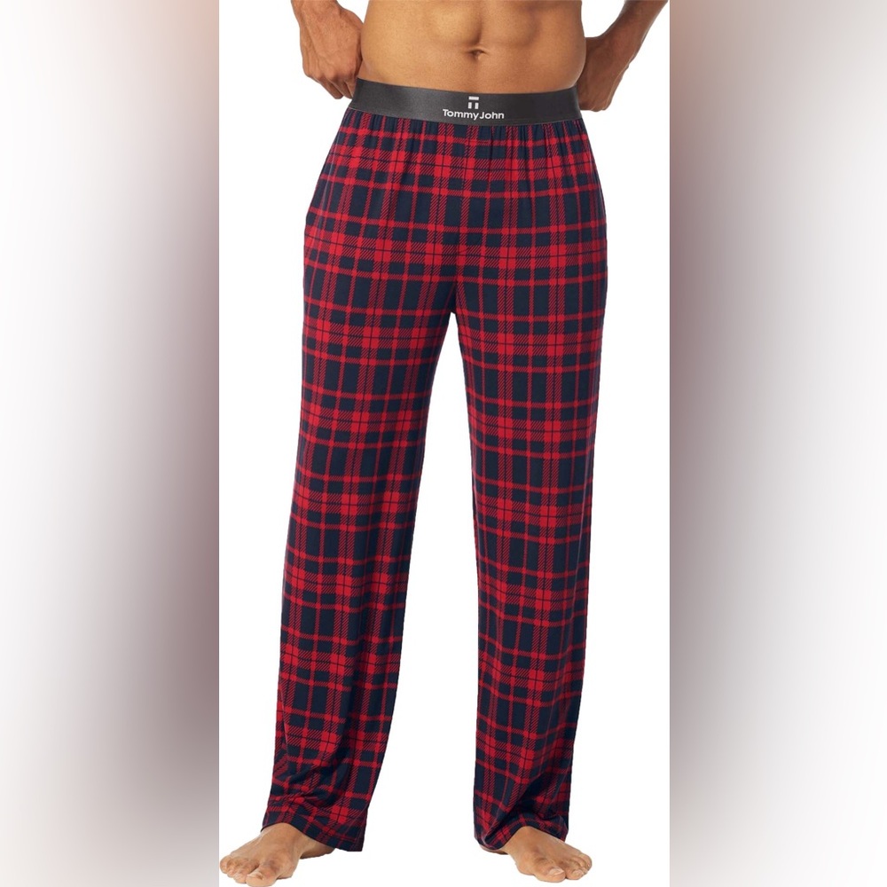 Tommy John Second Skin Men’s Pajama Pants in Red and Blue - Size L